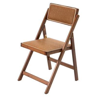 小户型藤编侘寂风可折叠餐椅