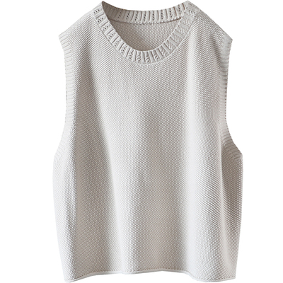 短款菠萝针毛线针织背心马甲女