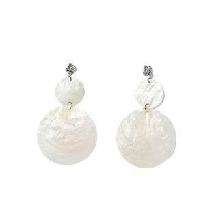 薛凯琪祝绪丹同款镜贝大耳环度假风耳饰几何耳坠女