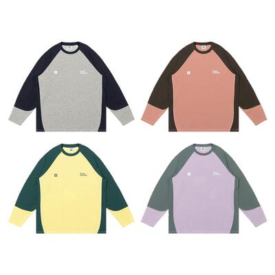 warmtrees 户外UPF50+防晒7A抑菌防螨插肩长袖拼色t恤男女春秋款