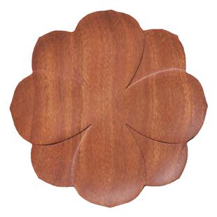 新中式杯垫木质茶艺杯托实木莲花隔热垫子手工茶杯垫功夫茶具配件