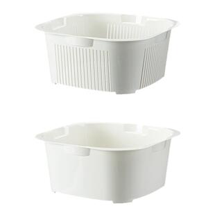 霜山洗菜盆沥水篮家用厨房多层洗蔬菜水果可叠加菜篮子洗碗机可用