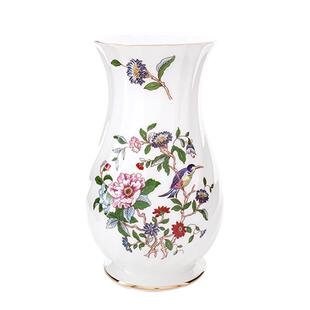 英国Aynsley安斯丽雀鸟螺旋造型骨瓷轻奢高档花瓶插花瓶客厅摆件