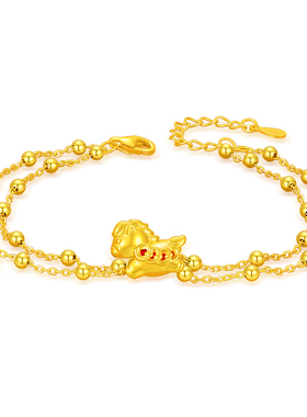 中国黄金999足金马年本命年手链