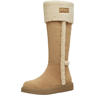 天美意厚底加绒保暖雪地靴长靴女棉鞋高筒靴子2025冬新款KXD51DG5