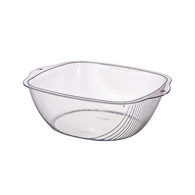 bdo轻奢透明方形洗脸盆精致女生家用双耳脸盆 塑料小盆子塑料盆