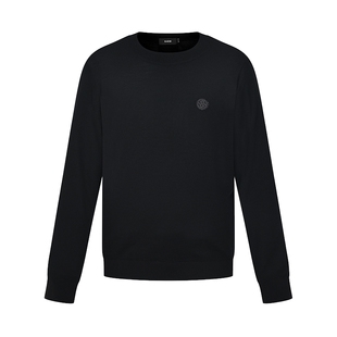 RARE威雅男装秋冬款100%绵羊毛长袖针织衫套头圆领毛衣男士羊毛衫