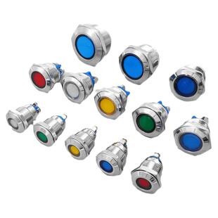 金属信号指示灯螺丝脚3V5V6V12V24V36V红绿12/16/19/22/25mm