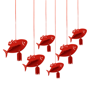 年年有余无纺布创意立体鱼吊件新年元旦乔迁新房结婚装饰布置用品