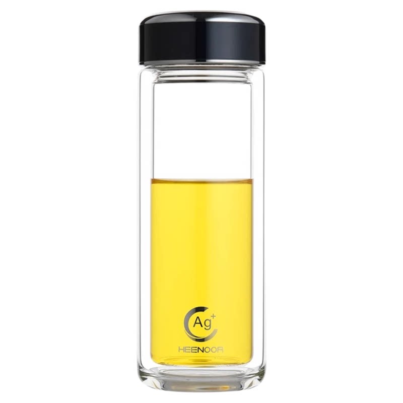 希诺抗菌玻璃杯双层防烫杯子官网正品便携水杯女高颜值家用泡茶杯