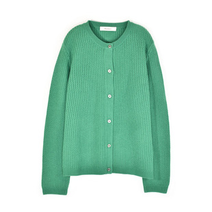 少量定制秋冬羊绒针织莫兰松绿羊绒开衫外套