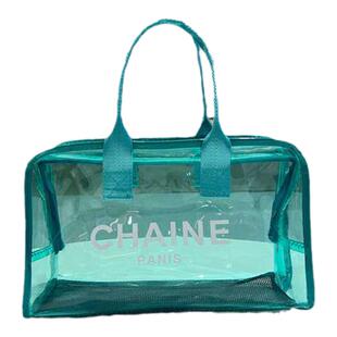 日韩新款化妆包透明大容量洗漱用品收纳沐浴健身房旅行收纳手提袋