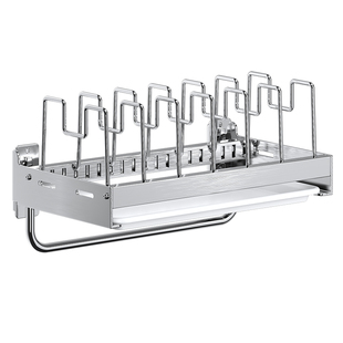 不锈钢台面锅具收纳架厨房置物架壁挂式锅盖架多功能菜板架放锅架