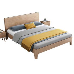 床现代简约家用1.8m双人床卧室1.5m单人床工厂直销全实木床架木床