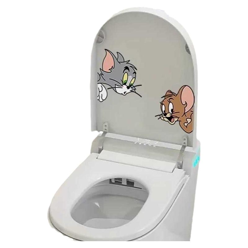 卡通猫和老鼠马桶盖贴画翻新厕所防水装饰贴纸卫生间马桶贴坐便贴