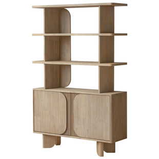 进口实木书柜靠墙客厅家用陈列架侘寂复古餐边柜落地置物博古书架