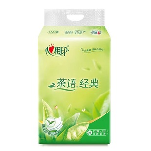 心相印抽纸152抽m码茶语经典绿茶味餐巾纸家用卫生纸抽大包卫生纸