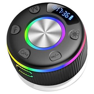 ERAZER旋转蓝牙音箱7级防水便携彩色灯光数字显示屏无线音响