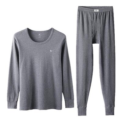 七匹狼新疆棉圆领男士薄款棉毛裤