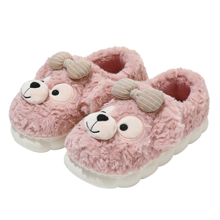 儿童棉拖鞋女童2025新款冬季家居室内厚底包跟外穿防滑亲子棉鞋女