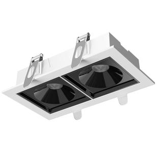 超薄嵌入式射灯家用客厅全光谱护眼led防眩光单双头3500k方形筒灯