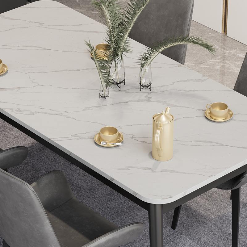 轻奢岩板餐桌椅现代长方形简约组合餐桌椅餐厅桌子家用饭桌小户型