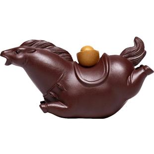 精品 创意紫砂茶宠小摆件茶盘唐马玩具变色可养十二生肖 马到成功