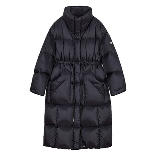 NancyCavally专柜款御寒大棉被95白鹅绒  極简立领收腰超长羽绒服