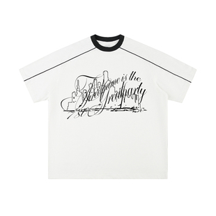 TIRED美式运动宽松短袖t恤男款夏季新款情侣街头半袖情侣街头上衣