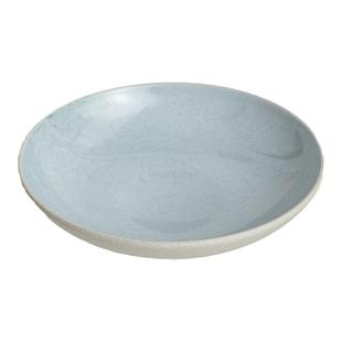 北欧蓝色芝麻点浅口碗窑变菜盘9.35英寸夏季小清新创意汤碗沙拉盘