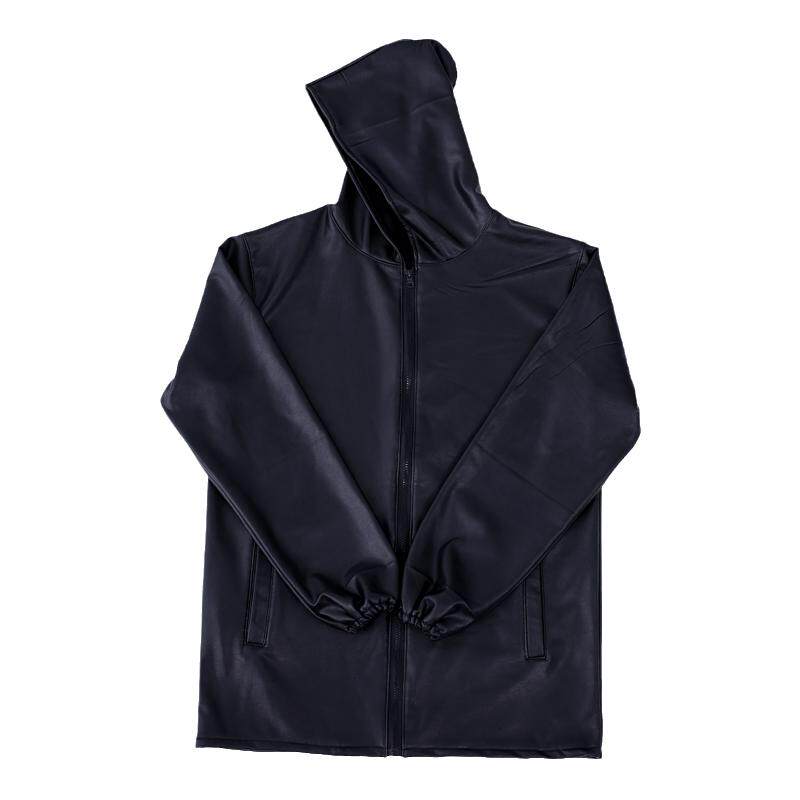 春秋薄款皮衣男外套防水耐磨中老年干活工作服皮衣皮裤套装男