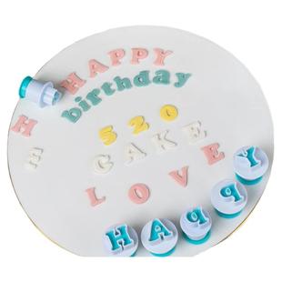 26个大小写字母数字饼干弹簧按压模翻糖蛋糕印花压模切模烘焙工具