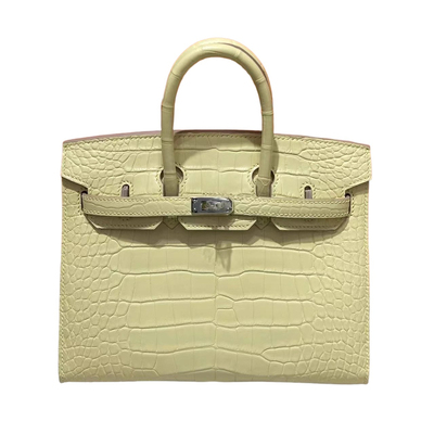 铂金包25cm鳄鱼皮手工缝制