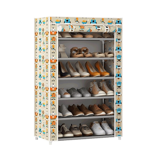 鞋架子家用门口多层布鞋柜宿舍出租房布艺收纳省空间遮挡防尘帘子