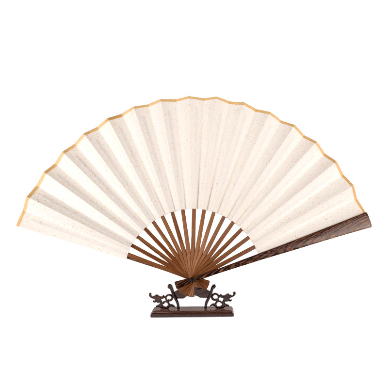 宣纸文玩折扇7寸8寸9寸10寸手工鸡翅木竹芯书法绘画空白扇面