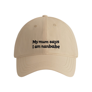 Himade早春韩系字母粉色雾霾蓝棒球帽子女生软顶弯檐显瘦鸭舌帽男