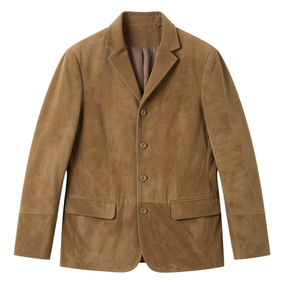 男士纯色修身翻领西装外套