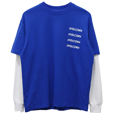 变假两件变形标印花简约宽松长袖