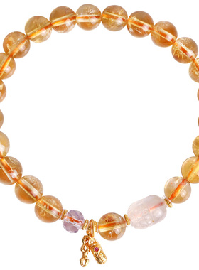 心斋堂黄水晶貔貅月光石招财手串