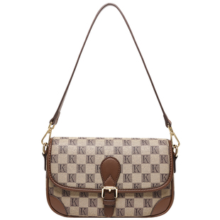 奥康小方包2025新款包包老花女包单肩斜挎包大容量通勤包腋下小包