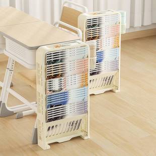 新品 新款桌边书架可移动大容量多层加厚滚轮多功能落地式收纳置