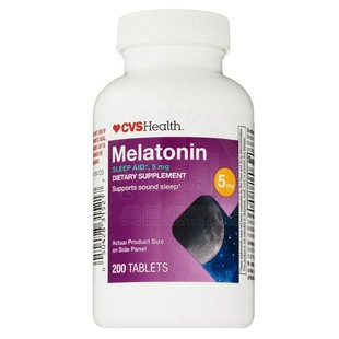 美国直邮CVS Health美国药房版Melatonin褪黑素5mg退黑素助睡眠片
