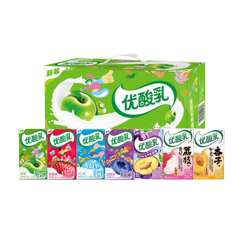 伊利优酸乳多种口味250ml*24盒