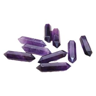 如鸿天然紫水晶原石双尖柱小号灵摆六棱柱粉黄红绿蓝宝石矿石头