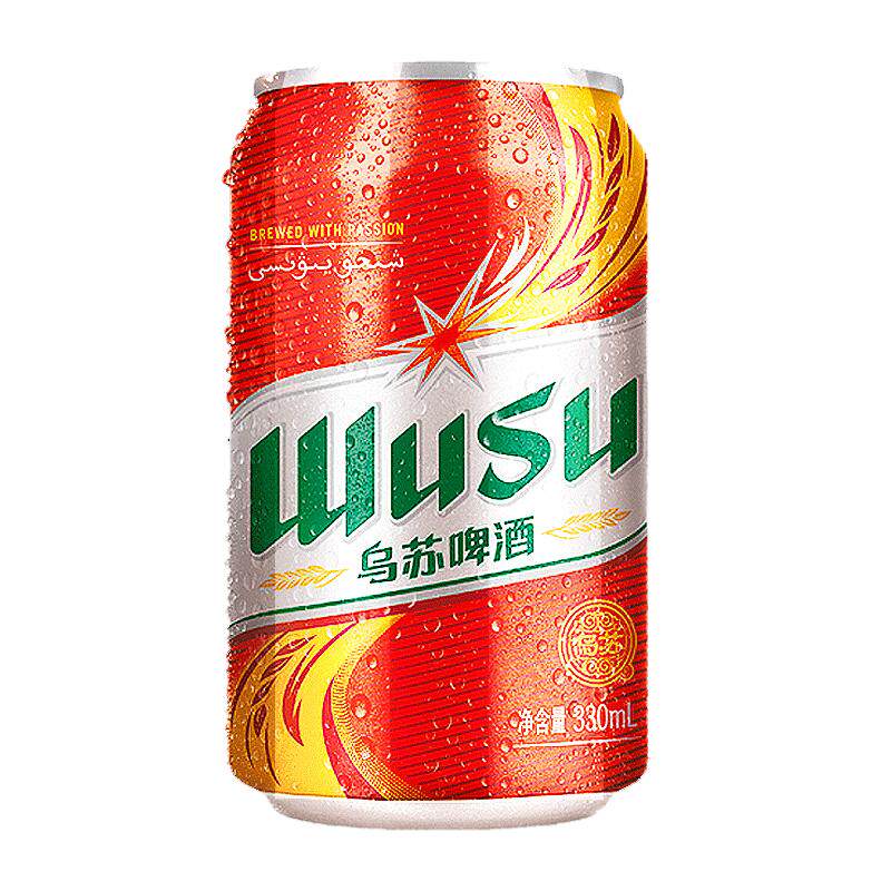 红乌苏烈性啤酒330ml*24罐整箱装
