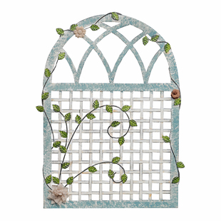 岛拉铁艺彩色假窗壁挂饰美式复古墙面玄关庭院布艺花装饰挂件墙饰