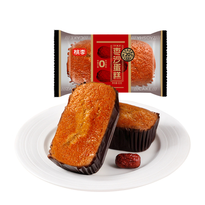 桃李新鲜短保小蛋糕枣沙早餐面包