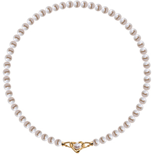 南珠宫心仪925银淡水珍珠项链爱心扣简约百搭生日礼物送女友