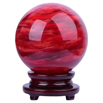天然红水晶球水晶原石