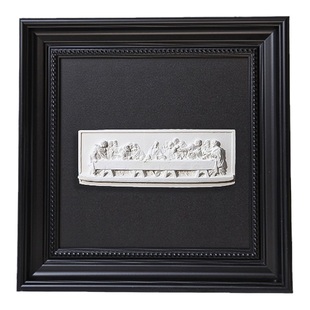 轻奢风玄关客厅摆件黑色法式相框摆台高级感艺术大卫雕塑桌面装饰